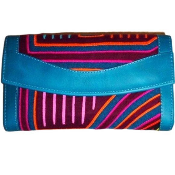 Custom Made Handbags - NWOT Handmade Mola Leather Wallet
